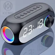 Radio Relógio Tela Espelho Dimmer LED Bluetooth Mini Duplo Alarme USB Fm Portátil AL-8353