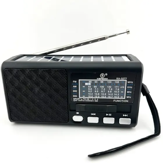 Rádio Portátil Bluetooth Painel Solar Rádio com lanterna FM AM SW USB TF