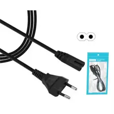 10x Kit c/ 10un Cabo de força Bipolar Padrão (8) para Rádio, TV, Vídeo Game, PS2, Som - 1.5m 150cm 2 Pinos 10A Cabo de E