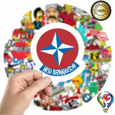 Adesivo Logo Estrela Animado Sticker Para Bike Skate Moto Capacete Carro Caminhão notbook