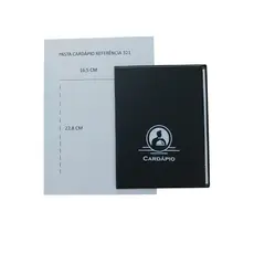 Pasta Cardápio com 2 bolsas fixas, em PVC (160x225x10mm)bolsa (160x217mm)