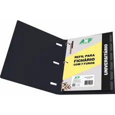Fichário em PP - Poá Preto, com 96 folhas e divisórias