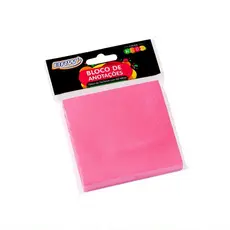 Bloco Adesivo 76x76mm - Rosa Neon - c/100 folhas