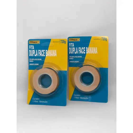 2 Fitas dupla face (banana) 18mm x 2 mt