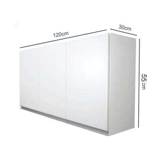 Armário Branco Multiuso de Cozinha e Lavanderia Aéreo 3 Portas