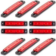 Kit 10 Sinalizador Lanterna Delimitadora Lateral 6 leds 12V 24V Alto Brilho Universal