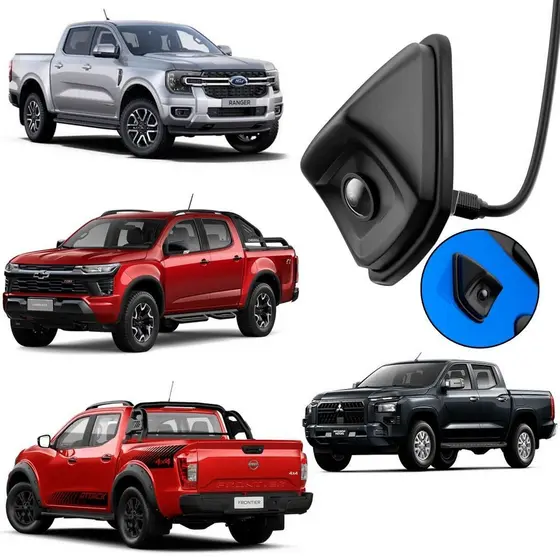 Câmera de Ré Universal Exclusiva Para Pickups Lente de Vídro Design Original FT-CAM-PKP