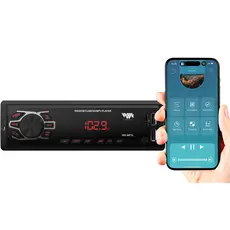 Som Automotivo Bluetooth USB SD Card Rádio FM App Display LED Vermelho WKMP3L