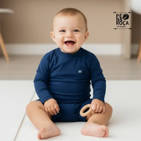Pé na Roça Cia Country Body Bebê macaquinho com proteção solar 50+ várias cores