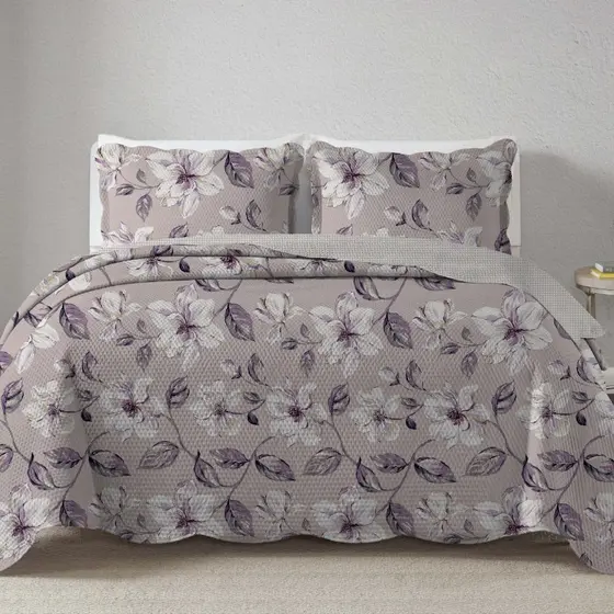 Kit Colcha Cobre Leito Queen 3 Peças Estampada