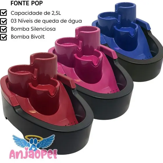 Fonte de Água Para Gatos Bebedouro Gato Pet Cães e Gatos 3 Cascatas Pop Durapets Usb