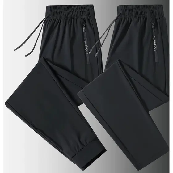 KIT 2 Calça Jogger Preta Masculina Dry Fit Com Fitas Esportiva