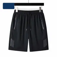Bermuda tactel com elastano  masculina academia bolso com ziper shorts com ziper