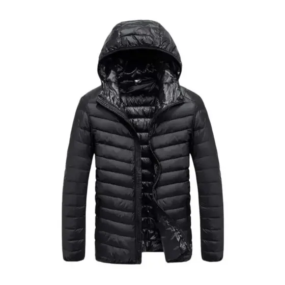 jaqueta Puffer Matelassê Masculina Capuz Removivel