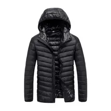 jaqueta Puffer Matelassê Masculina Capuz Removivel