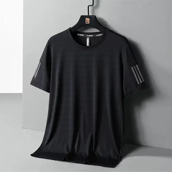 KIT 1-4 Camiseta de Manga Curta de Secagem Rápida para Homens, Top de Meia Manga de Fitness de Verão, Camiseta Casual