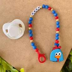 Prendedor /Presilha / Pregadorde chupeta com nome menina e menino galinha pintadinha para bebê miçangas