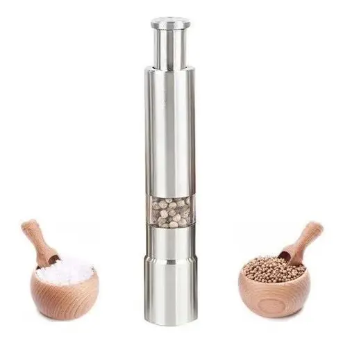 Mini Moedor Manual Com Visor Em Aço Inox Gourmet Sal Ou Pime