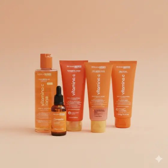 Kit Skincare Completo Dermachem Vitamina C Ácido Salicílico ou Rosa Mosqueta Pele Seca Pele Oleosa Pele Mista
