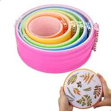 Kit 15 Bastidor De Plástico Para Artesanato Manual Bordado