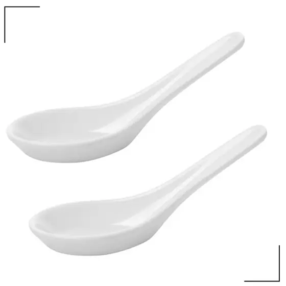 Kit Colher de Cerâmica Branca p/ Doce Gourmet 2 Unidades