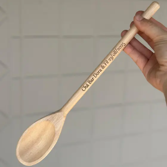 Colher De Pau Personalizads Lembrancinha Chá de Cozinha Chá Bar 10, 20 ou 30 Unidades