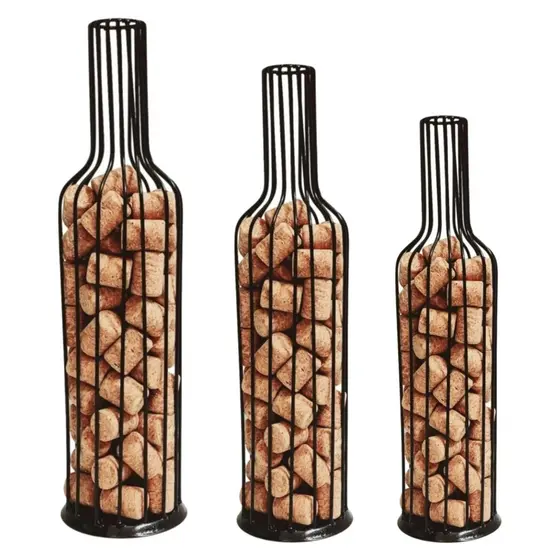 Porta Rolhas Trio de Vaso Aramado Decoração