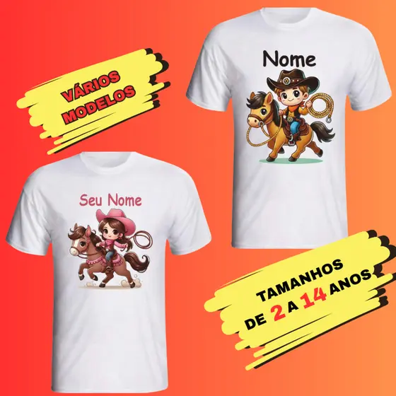Camisa personalizada menino cowboy menino no cavalo