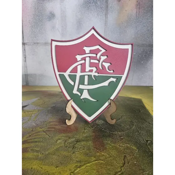 Quadro Escudo do Fluminense em Alto Relevo Tamanho Pequeno. Escudos de time em miniatura