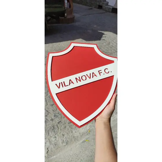 Escudo Vila Nova Futebol Clube No Tamanho Grande 59CM em Alto Relevo. Brasão Vila Nova