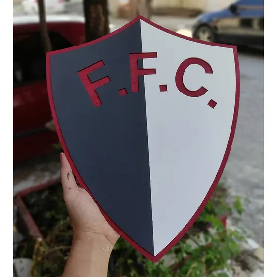 Escudo Fluminense 1902 FFC No Tamanho Grande 50CM em Alto Relevo. Brasão Fluminense FC.