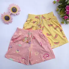 Shortinho - Short Estampado Feminino Infantil e Juvenil Com Bolso Verão