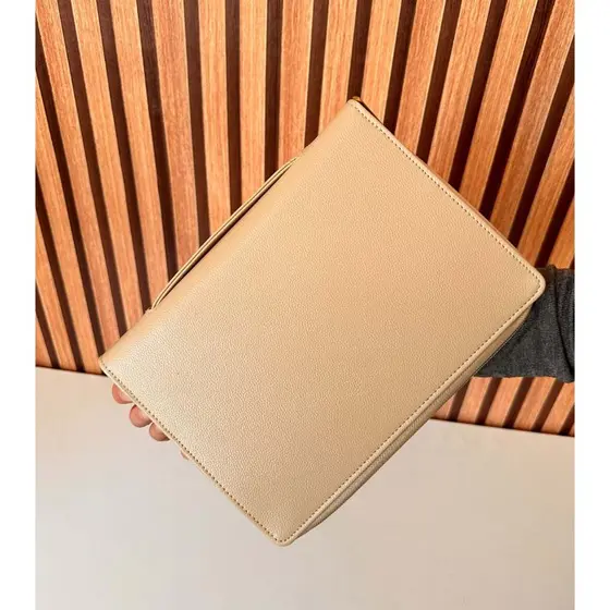 Agenda Planner Fichario Luxo Com Ziper e Alça --Cor Bege Fundo