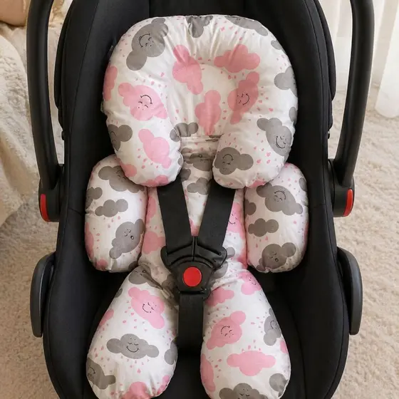 Almofada Para Bebe Conforto E Suporte Para Carrinho Redutor Encosto Para Recém Nascido  Com Estampas e Lisos