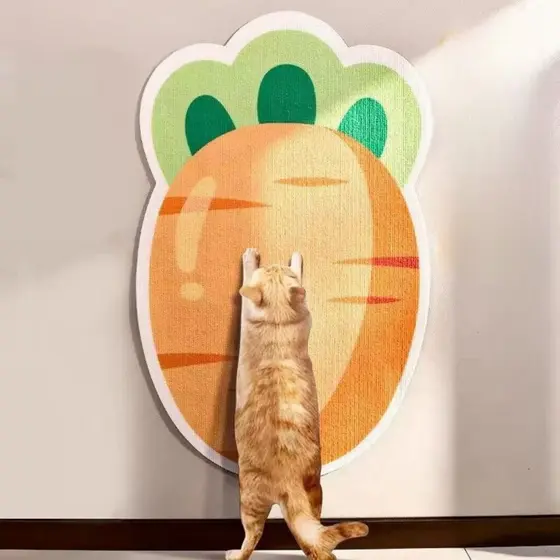 Arranhador para Gato Vertical de Parede Estilo Cartoon Protetor para Porta Brinquedo de Gato para Arranhar