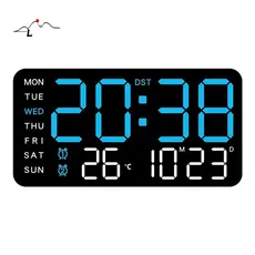 Relógio Digital LED De Parede E Mesa Calendário Alarme Data Temperatura