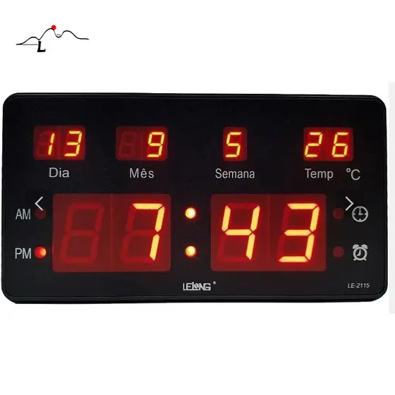 Relógio Parede Mesa Led Digital Calendário Termômetro L15
