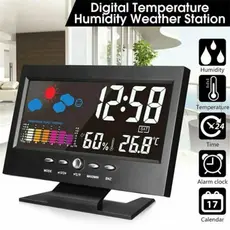 Mostrador Meteorológico Do Calendário Relógio Digital LED De Alarme De Fundo Soneca Monitor De Temperatura Eletrônico