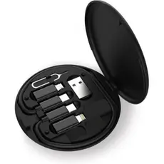 Conjunto de adaptador de cabo de carregamento múltiplo 6 em 1 USB C para USB Kit de cabo adaptador de celular Suporte de
