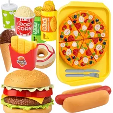 Kit Comidinha Infantil Educativa Lanche Hambúrguer Pizza Sanduíche Para Mini Cozinha Brinquedo De Menina
