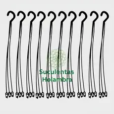 Kit 10 Hastes Alça 43 cm Cor Preta Pendurador de Plantas e Vasos