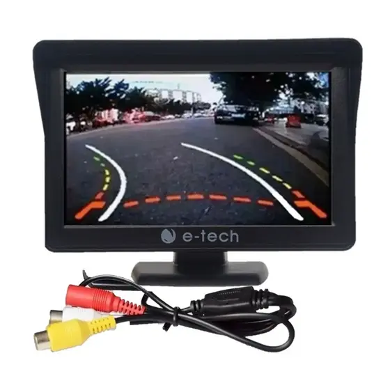 Monitor Lcd 4,3 Polegadas Automotivo Para Câmera De Ré E-tech