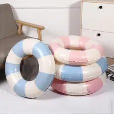 Bóia Inflável Listrada AZUL/ROSA Criança Praia Piscina 70CM/90CM