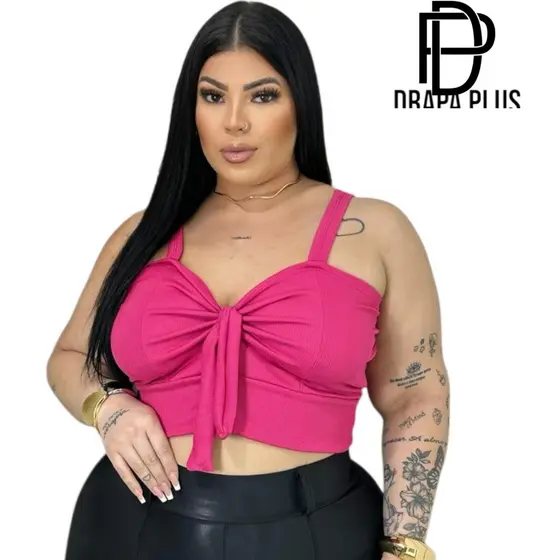 DRAPA PLUS - CROPPED LAÇO PLUS SIZE