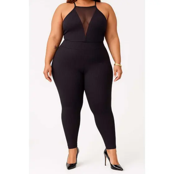 DRAPA PLUS - MACACÃO JULIANA DECOTE FRENTE TULE PLUS SIZE
