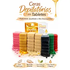 Cera Quente Depilflax Original Depilatória em Tabletes Natural Mel Morango Rosa Coco Negra Hortela