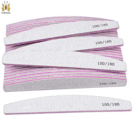 KIT Lixas para Unhas Modelo Bumerangue 100/180 Porcelana Acrigel Gel Boomerang