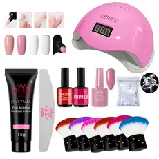 Kit Polygel Unha cabine sun led/UV Molde F1 Lixa de tips Unhas Postiça Profissional
