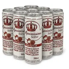 Água Saborizada Zero Açucar Lichia / Maça Verde Lata 350ml - Pack 12 Unidades Envios Full
