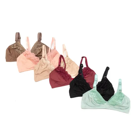Kit 2 Sutiãs Plus Size Sem Bojo Renda Confortável Reforçado P ao GG